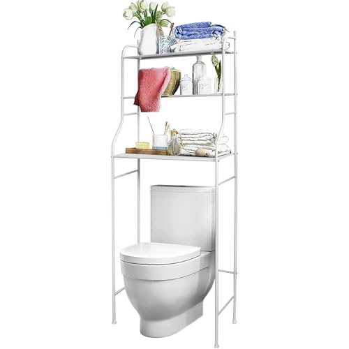 Estantería de Baño sobre Inodoro o Lavadora | Ahorra Espacio con 3 Baldas | Mueble organizador...