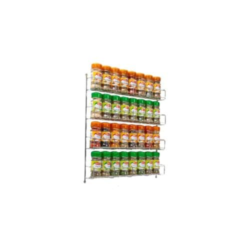 Neo 32 Piezas Cromado 4 Estantes Especiero Bote Soporte para Pared o Armario Cocina