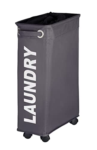 WENKO Pongotodo Corno gris - saco para la ropa sucia Capacidad: 43 l, Poliéster, 18.5 x 60 x 40 cm,...