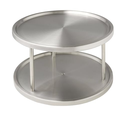 Wenko 2335100 Torre Circular para armarios Duo - 2 bandejas giratorias, Acero INOX, 26.5x26.5x15.5...