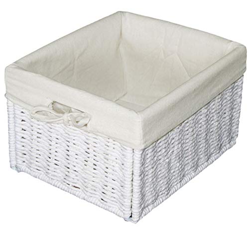 KMH®, Práctica caja-cesto “Jytte” (blanco) estilo Rattan (#204039)