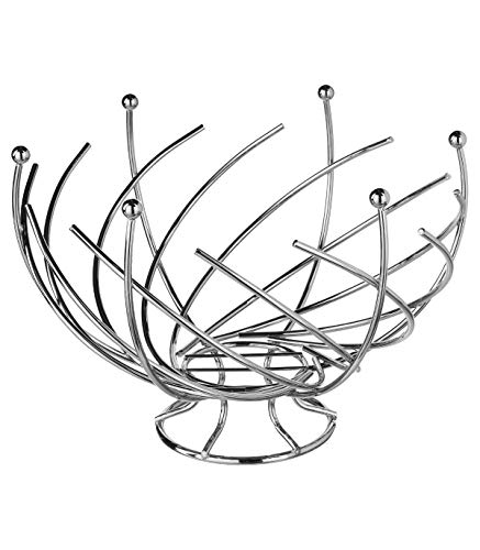SECRET DE GOURMET - Frutero original y de diseño - Forma de espiral - Color gris cromado