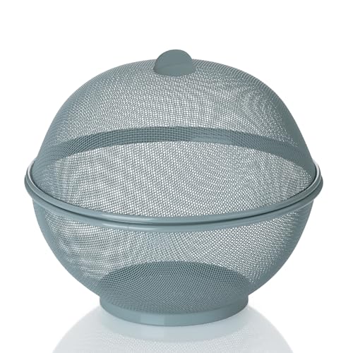 Kela Cesta de Frutas como 26,5 x 24,5 cm de Metal Gris, Acero, 26.5 x 26.5 x 24.5 cm