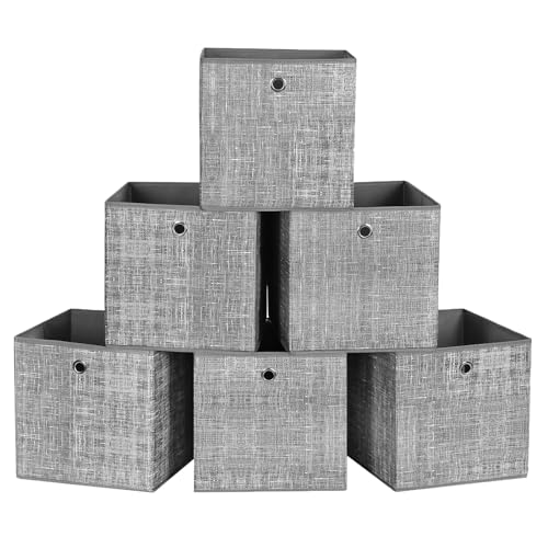 SONGMICS RFB02LG-3 - Cajas de almacenamiento plegables (6 unidades, 30 x 30 x 30 cm, para juguetes,...