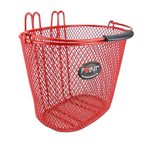 P4B Moderna cesta de bicicleta para niños en color rojo, malla estrecha en 4 colores, cesta...