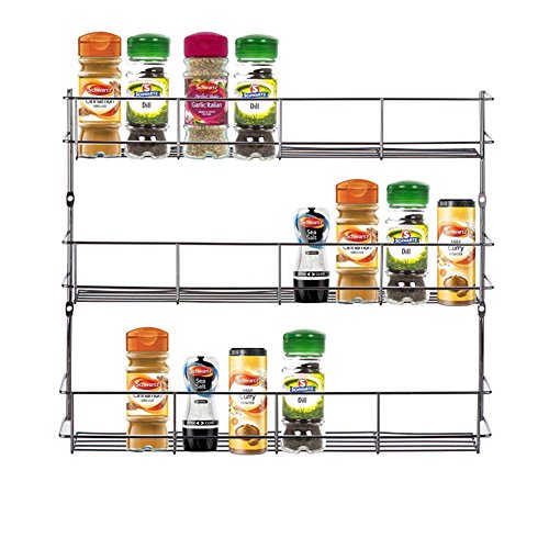 Yontree estantería de condimentos Rack Soporte de Especias con 3 Capas Color Plateado