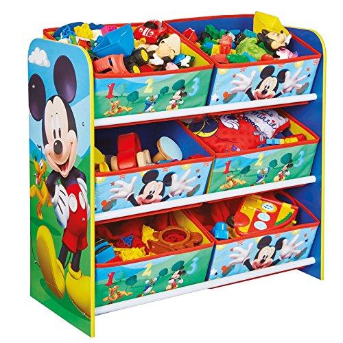 Worlds Apart, Unidad de almacenamiento de juguete con 6 cubos de Madera, Multicolor, 60cm x 30cm x...