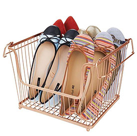 cesta de alambre para zapatos