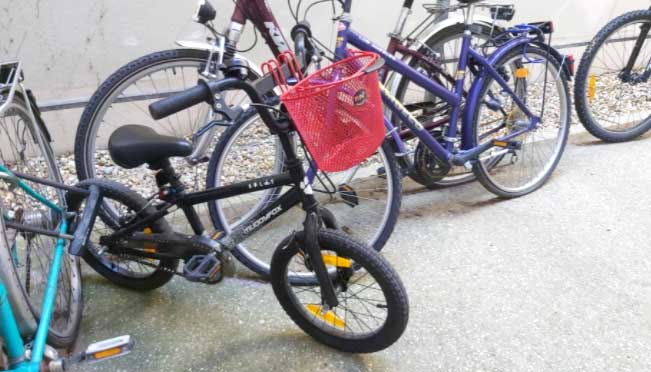 cesta bicicleta para niños metálica