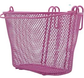 cesta rosa para bicicleta de niña