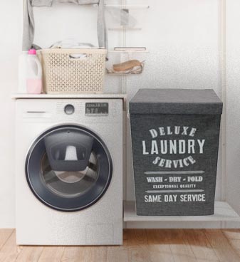 Cesto Laundry con tapa gris